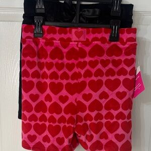 Women Heart-Print Pink & Red and Black X and Hearts Sleeping Shorts
